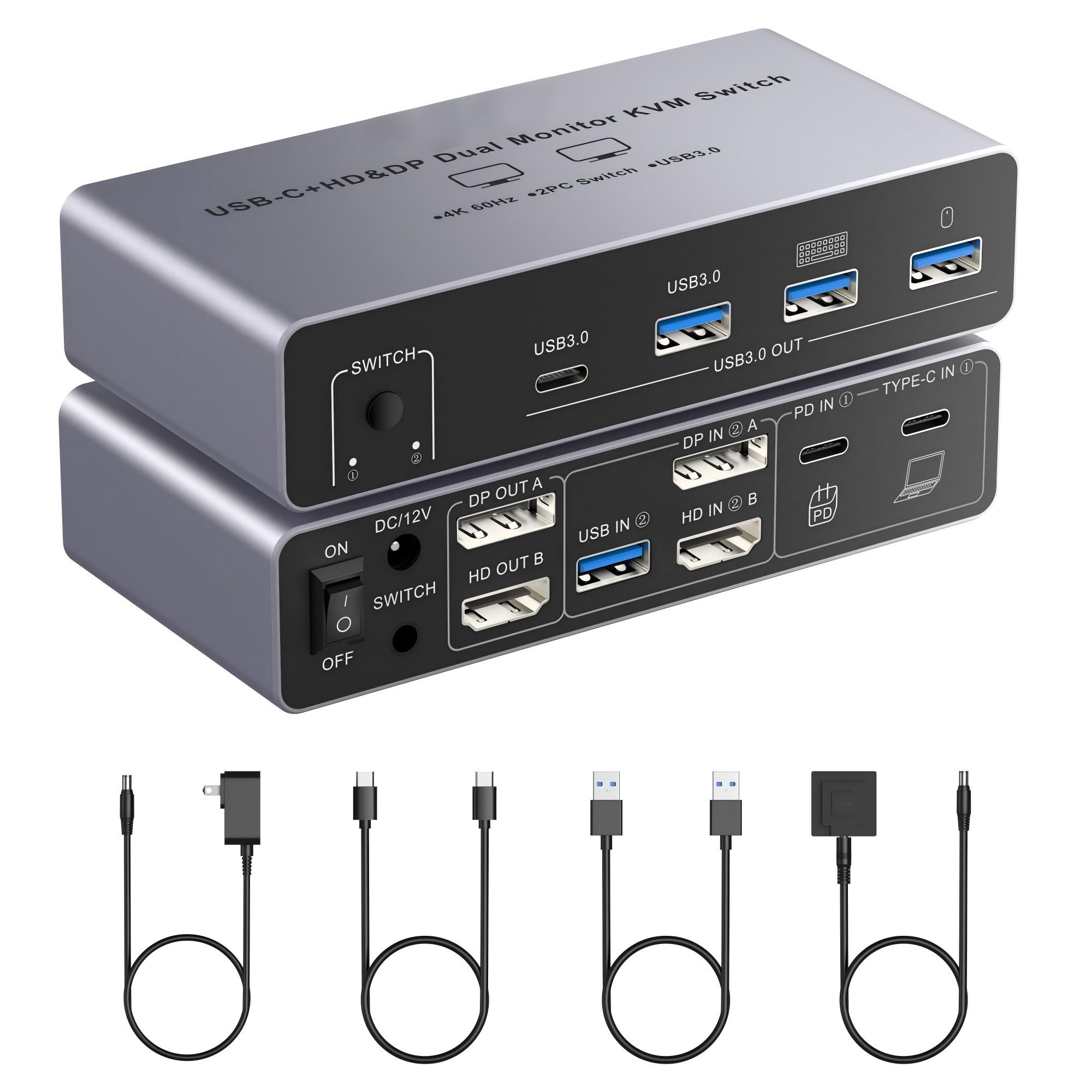 HDM DP KVM Switch 2 Monitor 2  - Kvm Switch Dual Monitor recension och pris