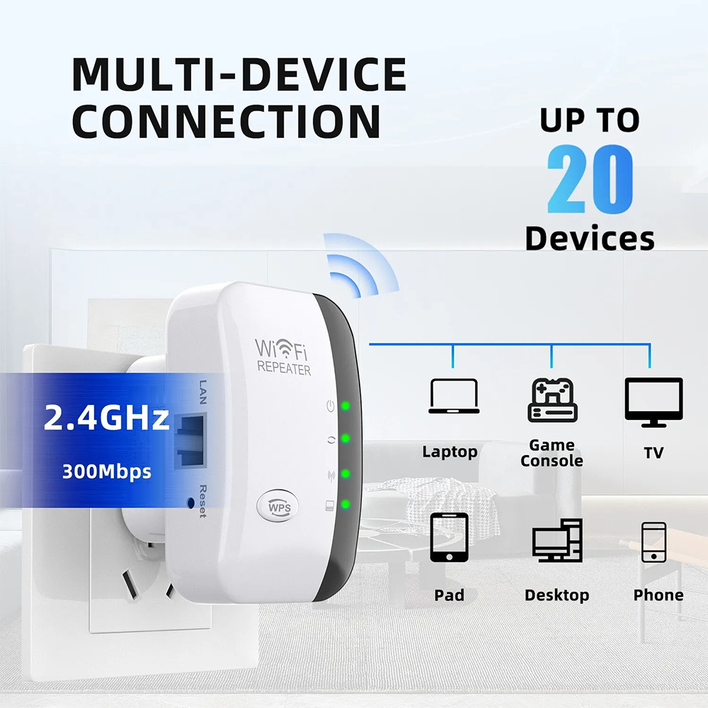 2.4G Wireless WiFi Booster 300 - Wifi Range Extender recension och pris
