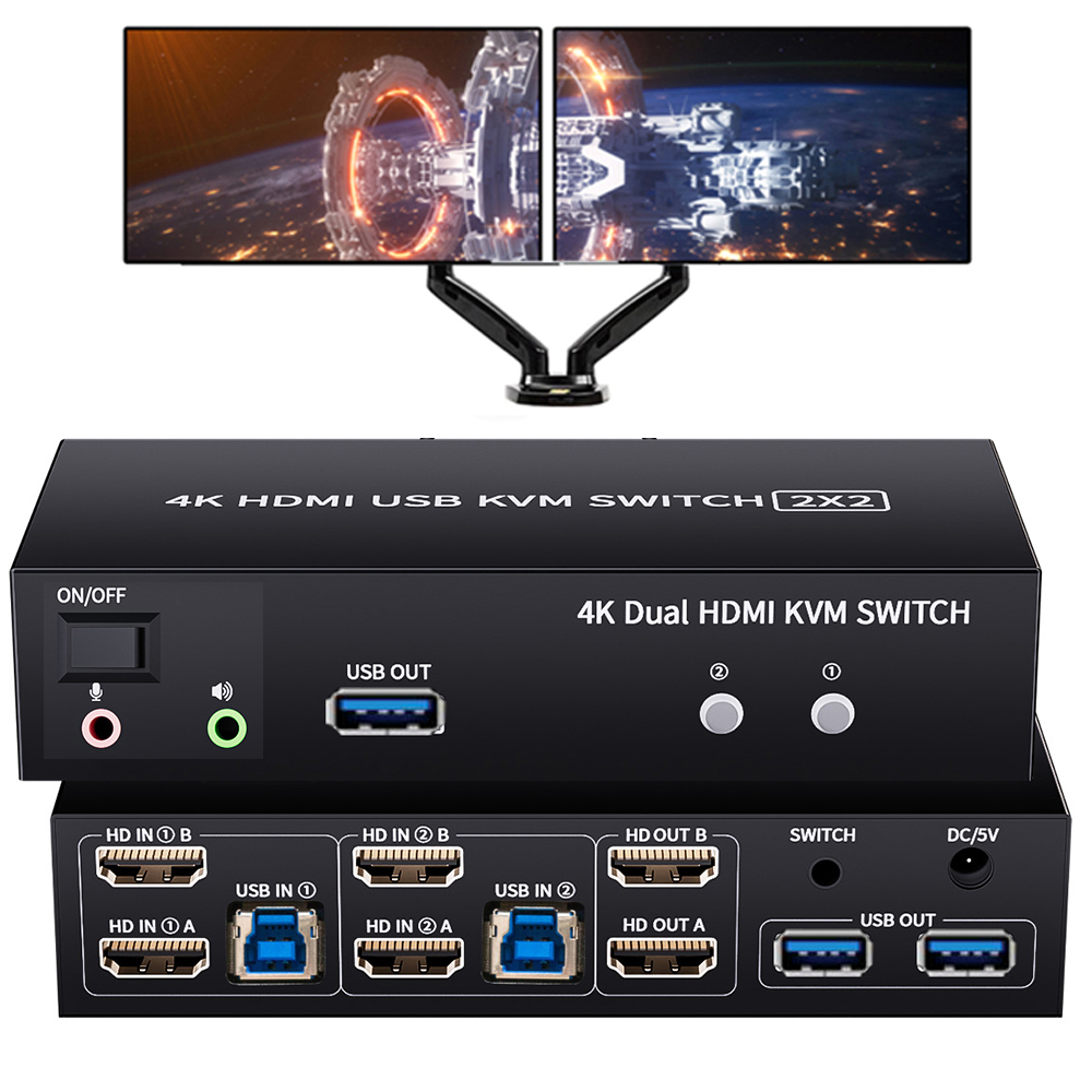 Dual Monitor HDMI KVM Switch 2 - Kvm Switch Dual Monitor recension och pris