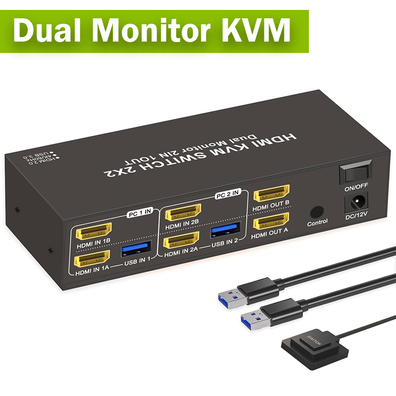 2x2 Dual Monitor HDMI KVM Swit - Kvm Switch Dual Monitor recension och pris