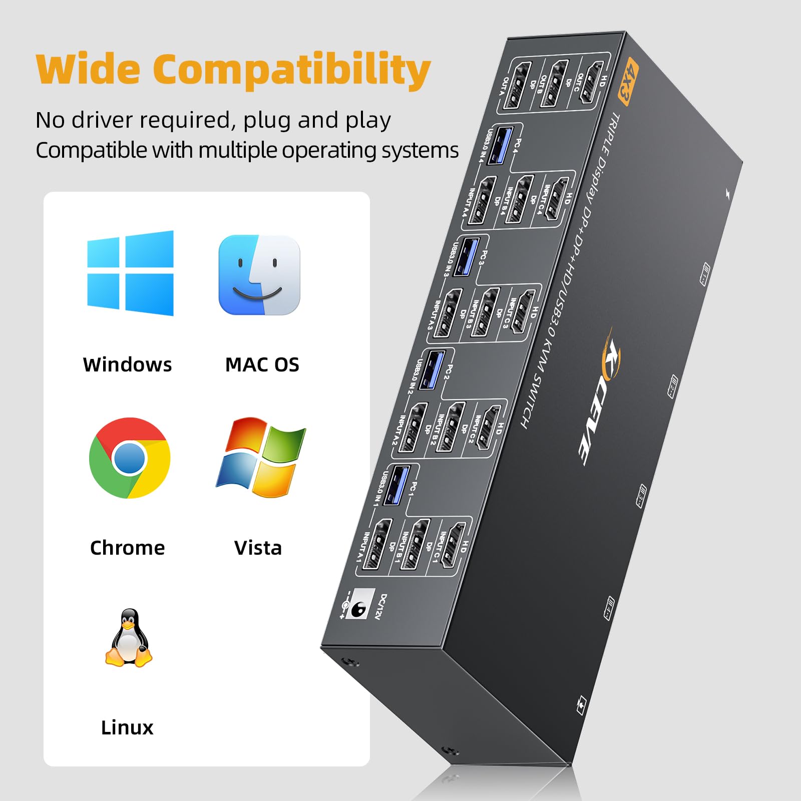 8K@60Hz KVM Switch 4/3/2 Compu - Kvm Switch Dual Monitor recension och pris