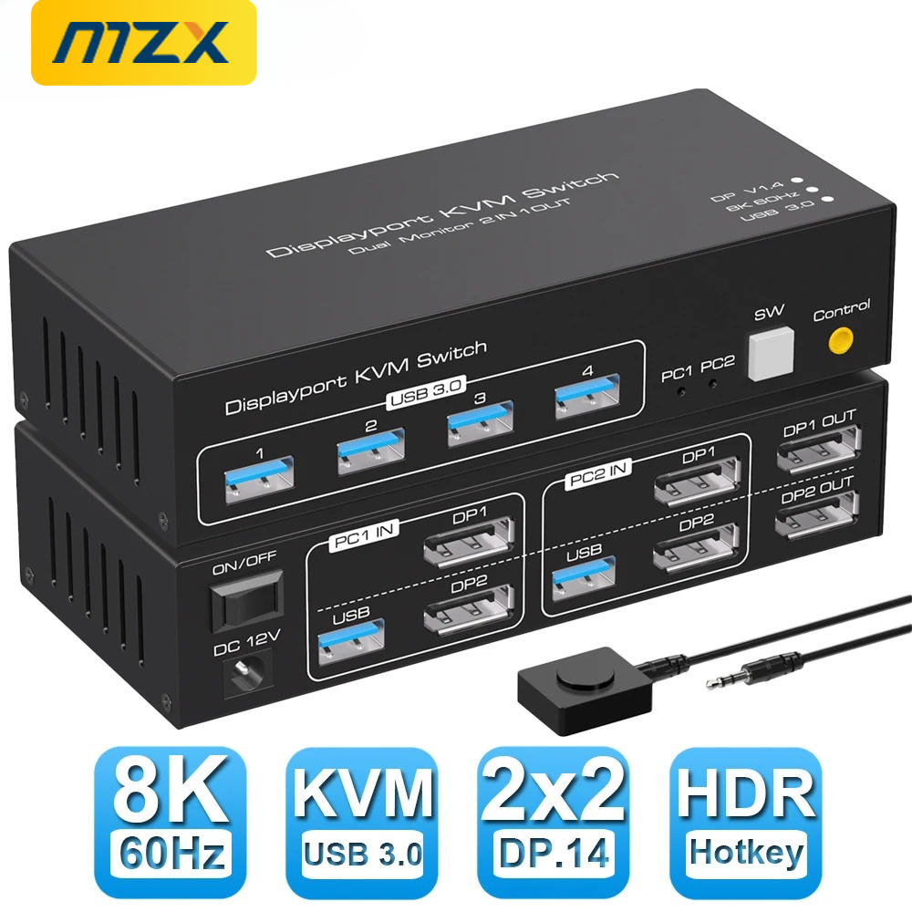 MZX KVM Switch 2 Dual Monitors - Kvm Switch Dual Monitor recension och pris