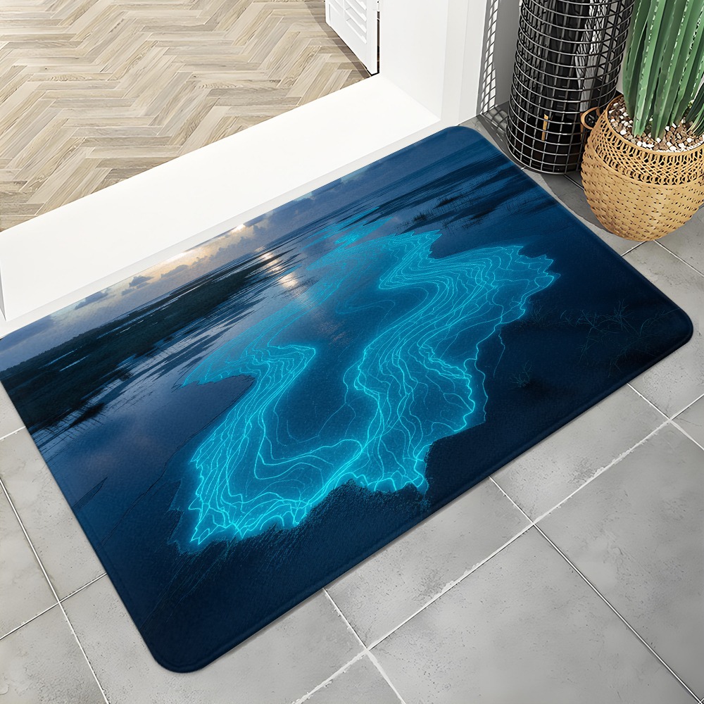 Abstract Topo Doormat Neon Blu - Office Print Tech recension och pris