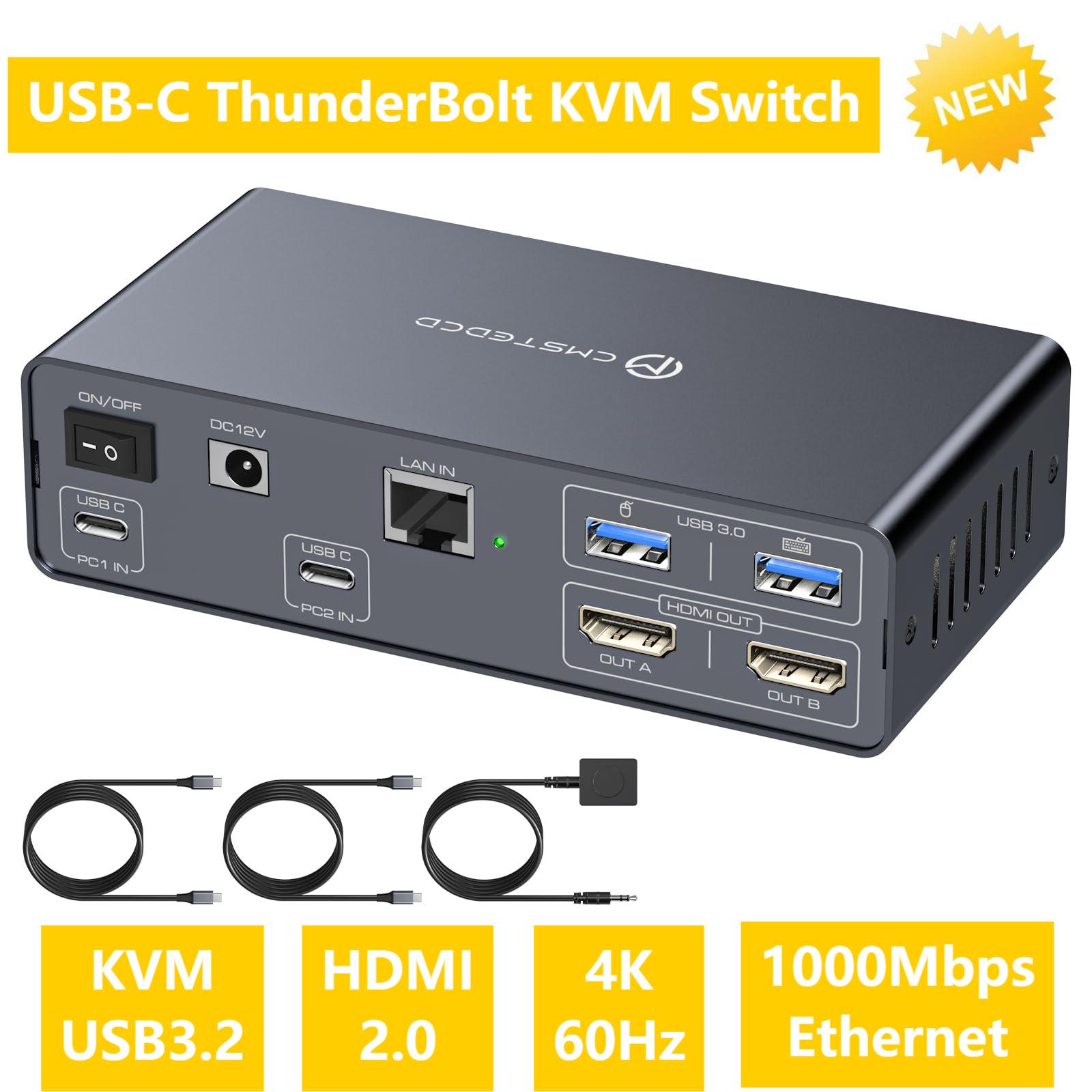 USB C KVM Switch 2 Monitors 2  - Kvm Switch Dual Monitor recension och pris
