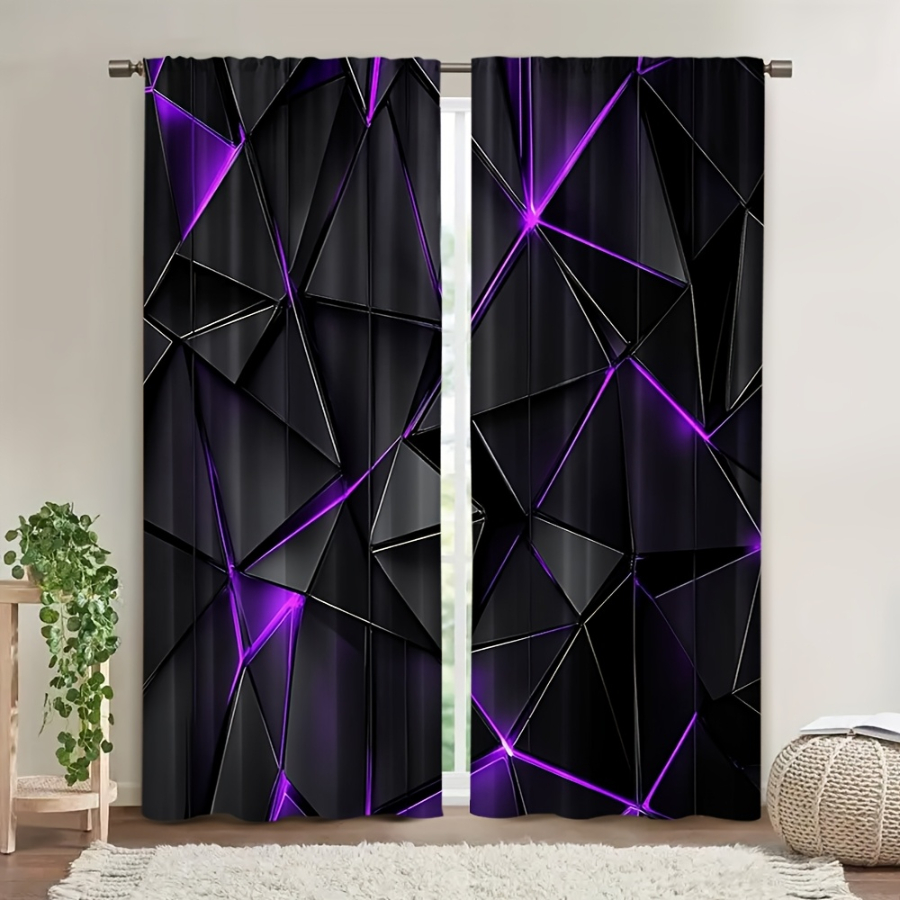 2PCS Digital Printed  Curtains - Office Print Tech recension och pris
