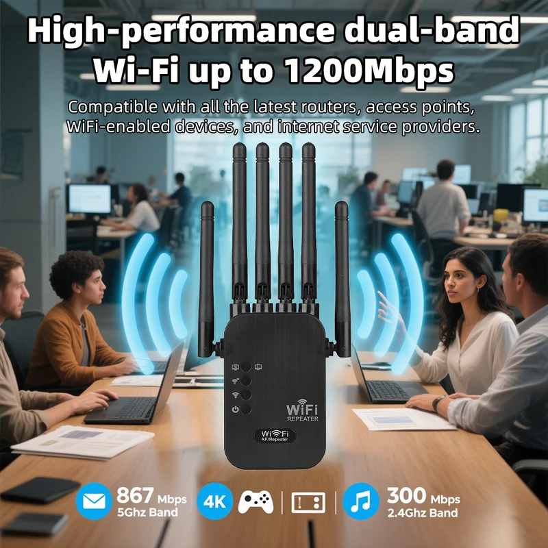 Wireless 5G WiFi Repeater 1200 - Wifi Range Extender recension och pris