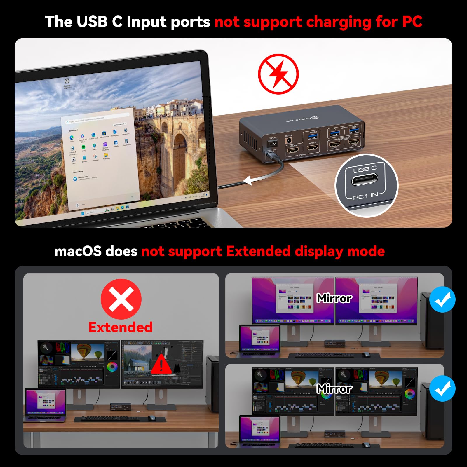 KVM Switch 2 Monitors 2 Comput - Kvm Switch Dual Monitor recension och pris