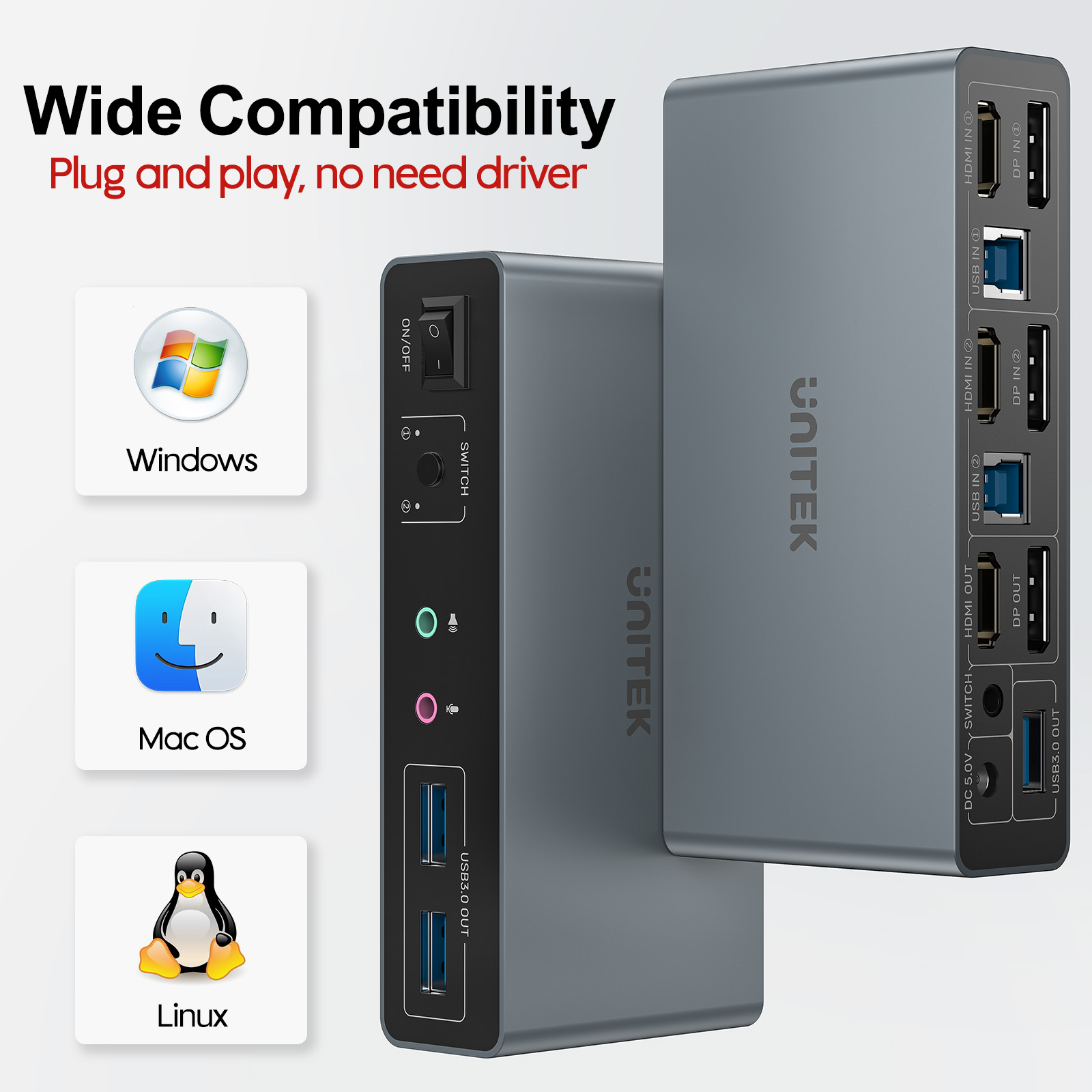 UNITEK 2×2 HDMI DP KVM Switch  - Kvm Switch Dual Monitor recension och pris