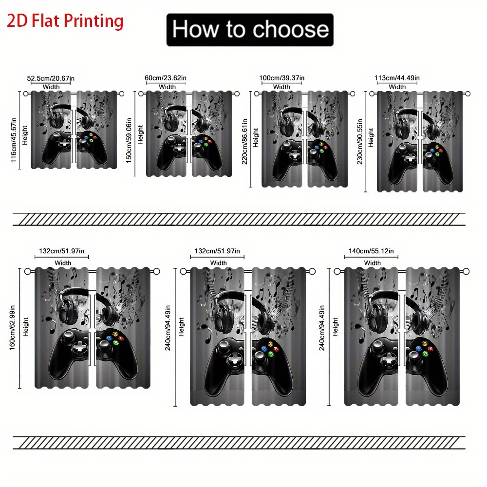 2pcs Game Controller Curtains  - Office Print Tech recension och pris